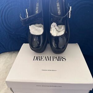 🖤 DREAM PAIRS Black Patent Mary Jane Block Heel Shoes – Size 7 (US) 🖤